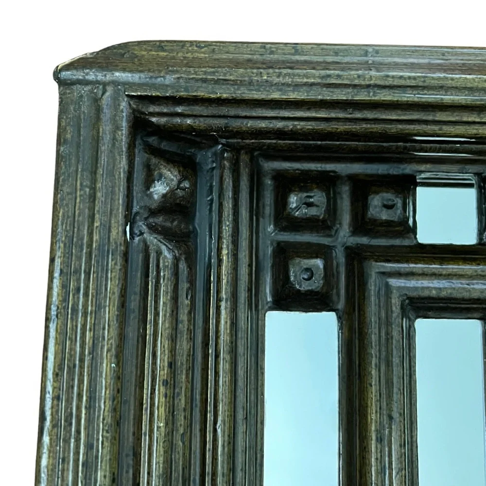 Sid Birnbaum • Vintage 60s Mid-Century Abstract Relief Cubism Wood Mirror Signed
